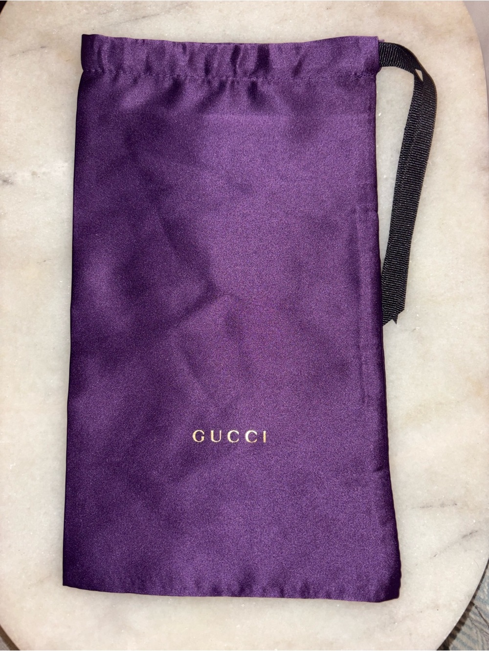 Gucci Silk Purple Gold Logo Sunglasses Pouch